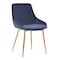 Armen Living Heidi Blue Velvet Dining Accent Chair with Gold Metal Legs LCHESIGLDBLU - alternate 1
